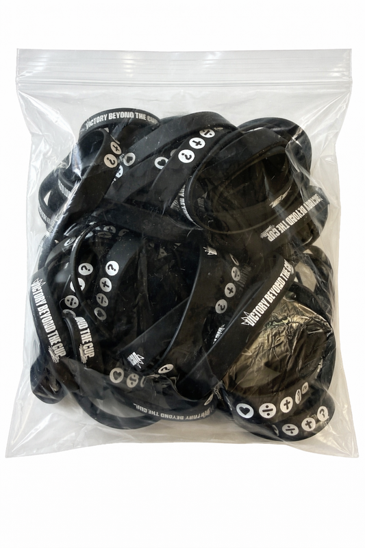 Pack of 100 - Silicone Wristband - Black
