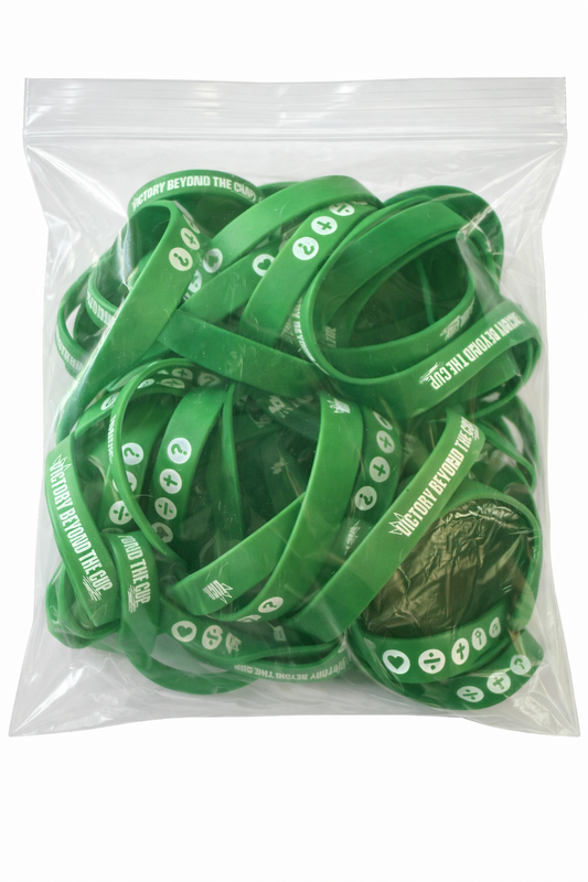 Pack of 100 - Silicone Wristband - Green